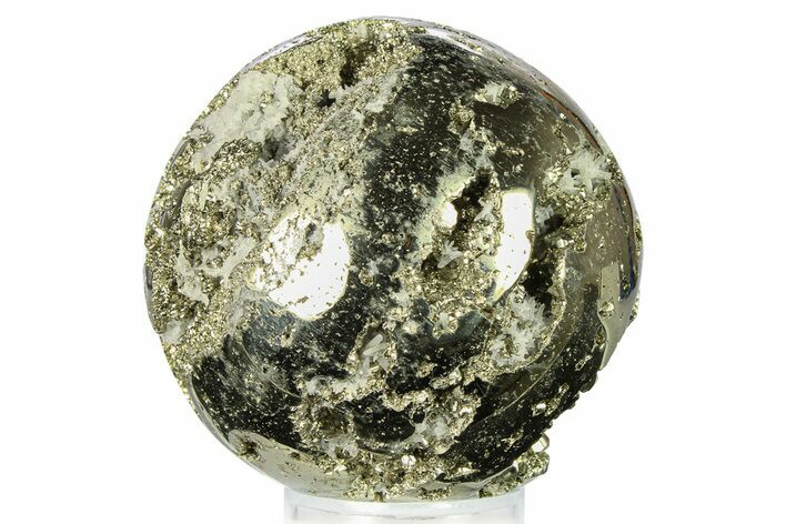 Polished Pyrite Sphere - Peru #302284